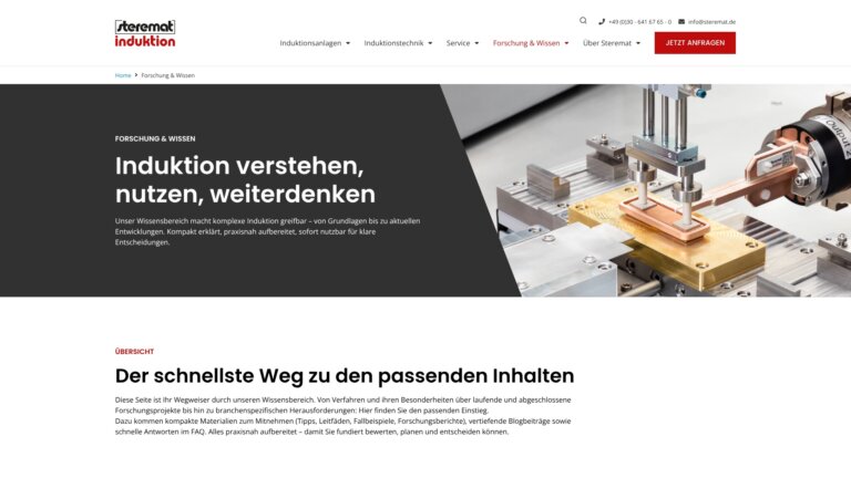 Screenshot Website Steremat Induktion GmbH ()