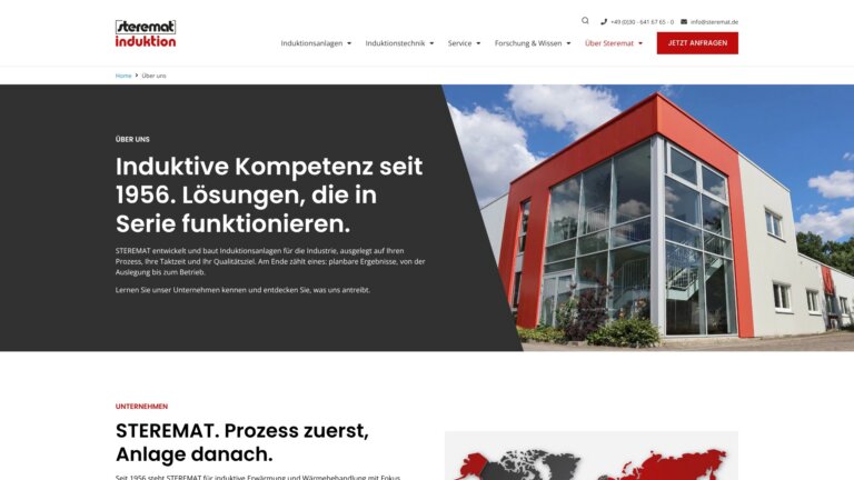 Screenshot Website Steremat Induktion GmbH ()