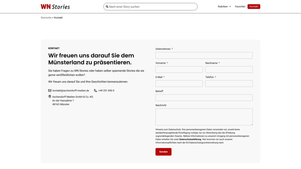 Screenshot Website Aschendorff Medien GmbH & Co. KG ()