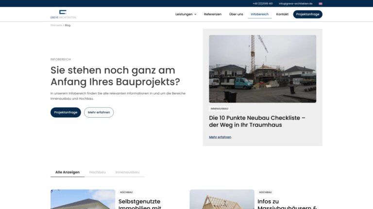Screenshot Website Greve Architekten ()