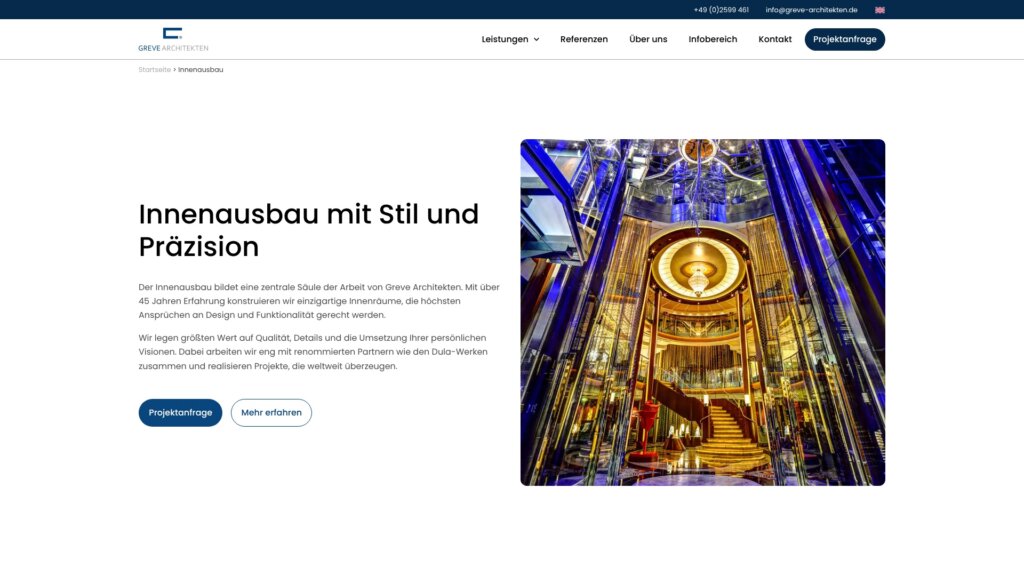 Screenshot Website Greve Architekten ()