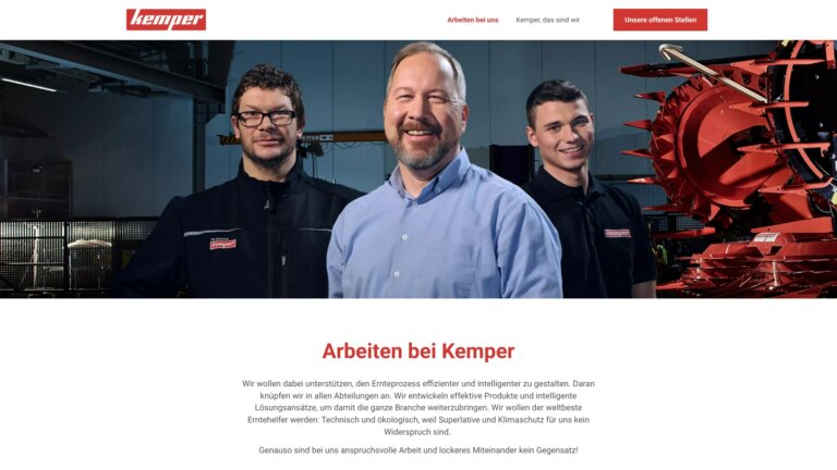 Screenshot Website Maschinenfabrik KEMPER GmbH & Co. KG ()