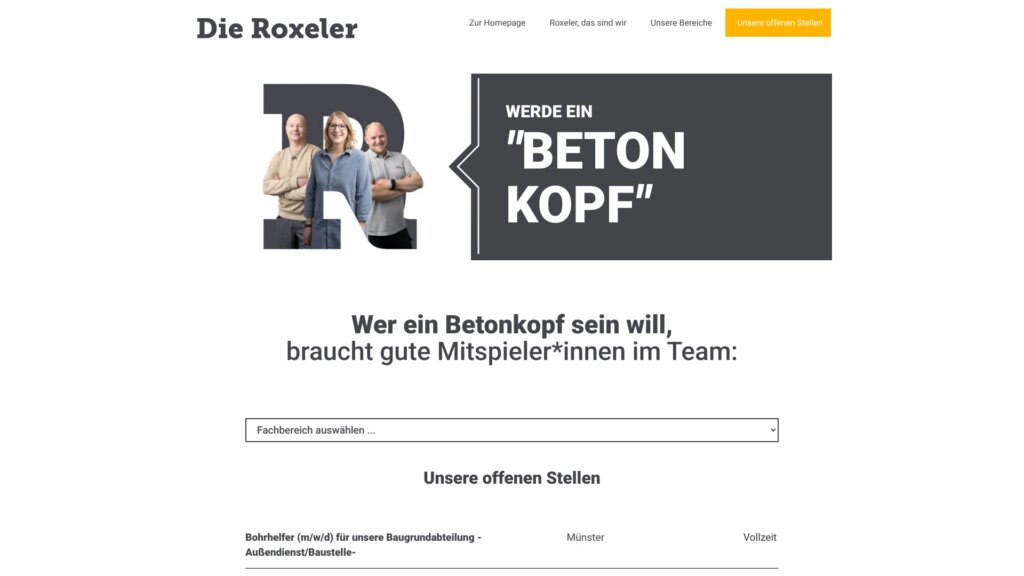 Screenshot Website Roxeler Ingenieurgesellschaft mbH ()