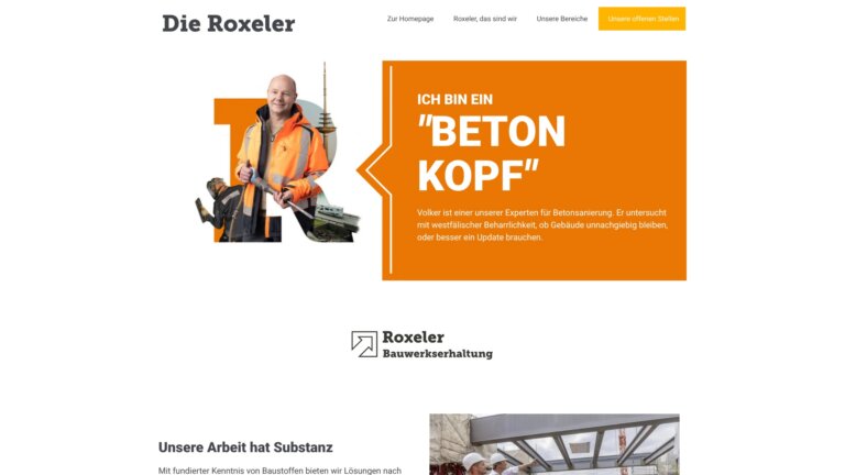 Screenshot Website Roxeler Ingenieurgesellschaft mbH ()
