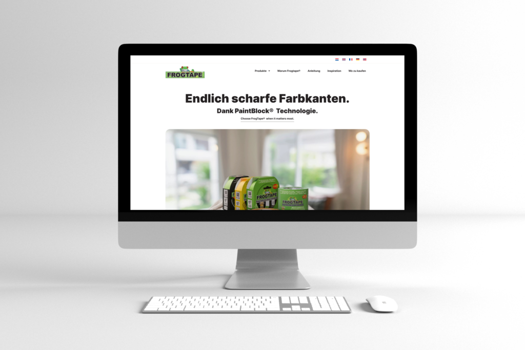 Homepage Hero Mockup Frogtape Kip GmbH
