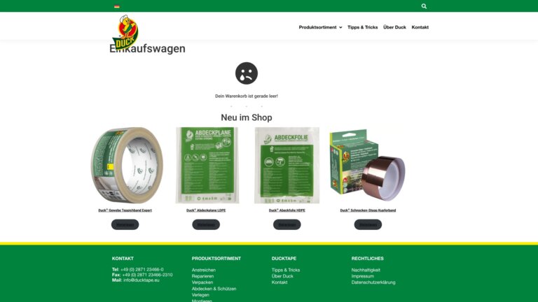 Screenshot Website Ducktape Kip GmbH ()